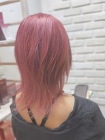 ビランチェ 池袋(bilancia)&nbsp;マッシュウルフカットコーラルピンクカラーピンクベージュ