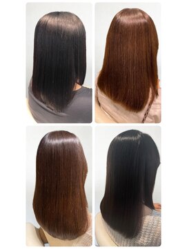 美容室フルール 髪質改善カラー★ハイライトミルクティベージュ白髪染め40代50代