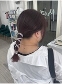 ヘアアレンジ紐ロープ一つ結びイベントヘア原宿表参道