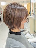 ショートに《美髪》髪質改善ストレート+ケアカラー［みどりの］