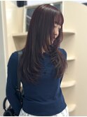 カシスラベンダー レイヤーカット 顔周りレイヤー 艶髪 20代
