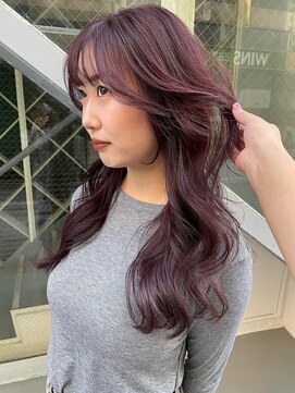 ノラギンザユー(NORA GINZA/U) レイヤーカット暖色カラーピンクバイオレットラベンダーカラー