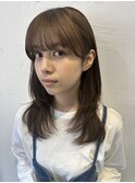 レイヤーカット/大人かわいい/顔まわりレイヤー/サイドバング