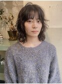 ボブとふわふわのニュアンスパーマ