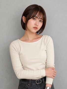 トリッカ 銀座(tricca) コンパクトショートボブ/束感前髪/暗髪ナチュラルボブ