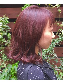 マッシュ 北堀江(MASHU) 秋色のバレイヤージュ、ロブスタイル サエキ