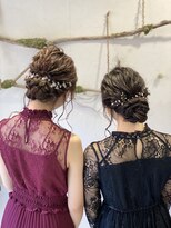 結婚式お呼ばれペアヘアセット