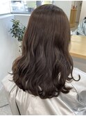 艶髪暗髪ゆるふわココアグレージュ