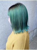 エメラルドグリーンボブ♪