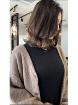 ヘリム(HELIM)&nbsp;【石川尚之】グレージュカラーボブウルフココアベージュ外ハネ