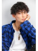 スーツ短ツーブロック束感モテる黒髪シークレットパーマ流行