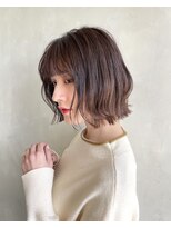 aRietta銀座2＊20代30代40代 外はねボブ×ブラウンベージュ