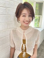 大人ショート/ショートボブ/マチルダボブ/ピンクベージュ/卵型
