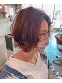 センターパート/ショートボブ/ふんわりボブ/切りっぱなしボブ