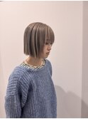 アンブレラカラー デザインカラー ブリーチ ボブ 切りっぱなし