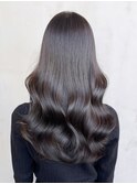 ロング顔周りレイヤー韓国ヘア美髪_ba376731