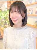 ナチュラルボブ前髪ありイメチェン20代30代40代50代ショートボブ