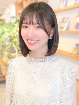 ルエ(rue) ナチュラルボブ前髪ありイメチェン20代30代40代50代ショートボブ