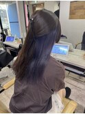 インナーカラーブルーラベンダーシルバーケアブリーチ