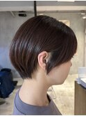 コンパクトショートボブワンカラーショコラブラウンカラー