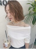 《EUNOS.》ハイトーンベージュ×切りっぱなしボブ