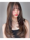 似合わせたっぷりロングレイヤーカット/ココアグレージュカラー