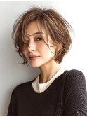 大人ショートレイヤー白髪ぼかし脱白髪染め40代50代60代原宿