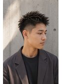 爽やかアップバング×刈り上げショートスパイキーショート短髪