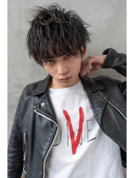 オースティン 門前仲町(AUSTIN) ツイストパーマ七三オールバックマッシュウルフスリークショート