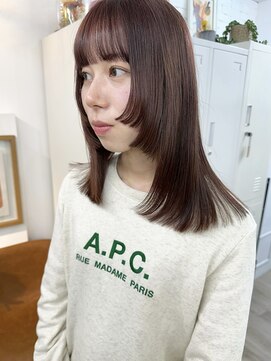 イコ 表参道原宿(ico) ラベンダーカラー ブリーチなしダブルカラー 顔まわり