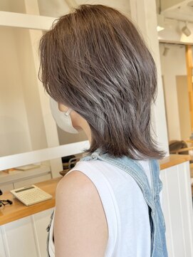 ミュール(mule) ハイウルフ/ホワイトグレージュ/ブリーチ1回目安