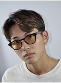 センターパート束感メッシュハイライトニュアンスツーブロ