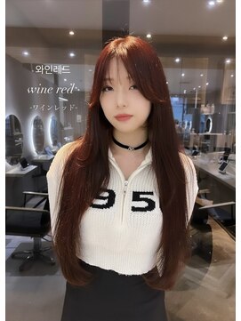 ジーナ 梅田茶屋町(Zina) 髪質改善＊艶ワインレッドロング＊美髪【Zina梅田茶屋町】