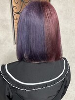 ルノン フィージュ(LUNON fieju)&nbsp;ラベンダー×ピンク　ツートーンカラー/ブリーチ/ボブ/韓国