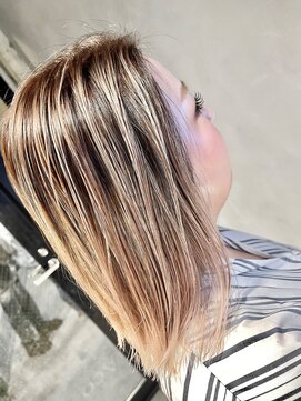 アコ(Aco) バレイヤージュ/エアタッチ/シアーベージュ/ミルクティー