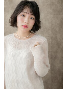 カバーヘア ブリス 川口(COVER HAIR bliss) 乾かすだけ黒髪抜け感Aラインこなれボブパーマ312X川口30代40代