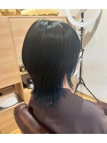 ヘアデザインフルーヴ(hair design fleuve) ネイビーブルーインナーカラー