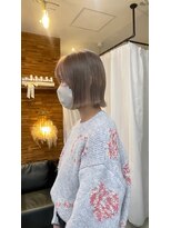 スイート ヘアデザイン(Suite HAIR DESIGN)&nbsp;【顔周りカットSayaka】流れる顔周り×ピンクグレー