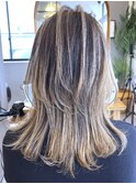 【ウルフスタイル】脱白髪染めバレイヤージュ×ブリーチ１回