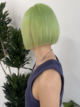 アワーズ 南青山(Our's) グリーンケアブリーチペールグリーンバレイヤージュ