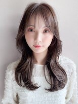 リヤン 表参道(lyann)&nbsp;大人可愛いココアベージュ斜めバング艶感クラゲヘアー愛され
