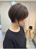 透明感カラー ボブ 前髪 ショート カラー ブリーチ&ダブルカラー