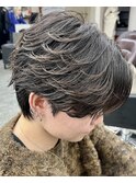 簡単束感フェザーパーマ