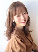 愛されロングヘアの大人かわいいフェザーバング20代30代吉祥寺