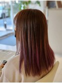 【インナーカラー】ナチュラルピンク