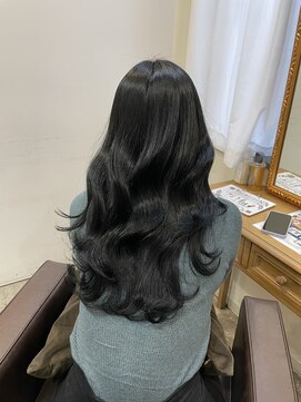 シェノン サントル(CHAINON CENTRE) ブルーブラック/韓国ヘア/波巻きウェーブ