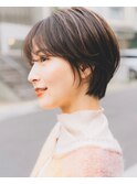 小顔グレージュショートボブ×韓国ショートカット