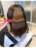 ミディアムボブ・縮毛矯正