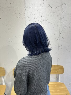 アジールヘア 北千住駅西口店(agir hair) ネイビーカラー　寒色カラー　ネイビーブルー　イルミナカラー
