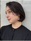 ミニボブ ショートボブ  顔周りレイヤー 長め前髪 髪質改善 